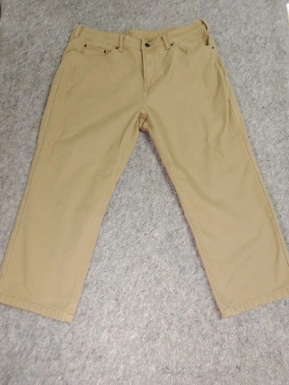 Caterpillar CAT Mens Fleece Lined Canvas Work Pants Tan 40X29